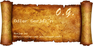Odler Gerjén névjegykártya